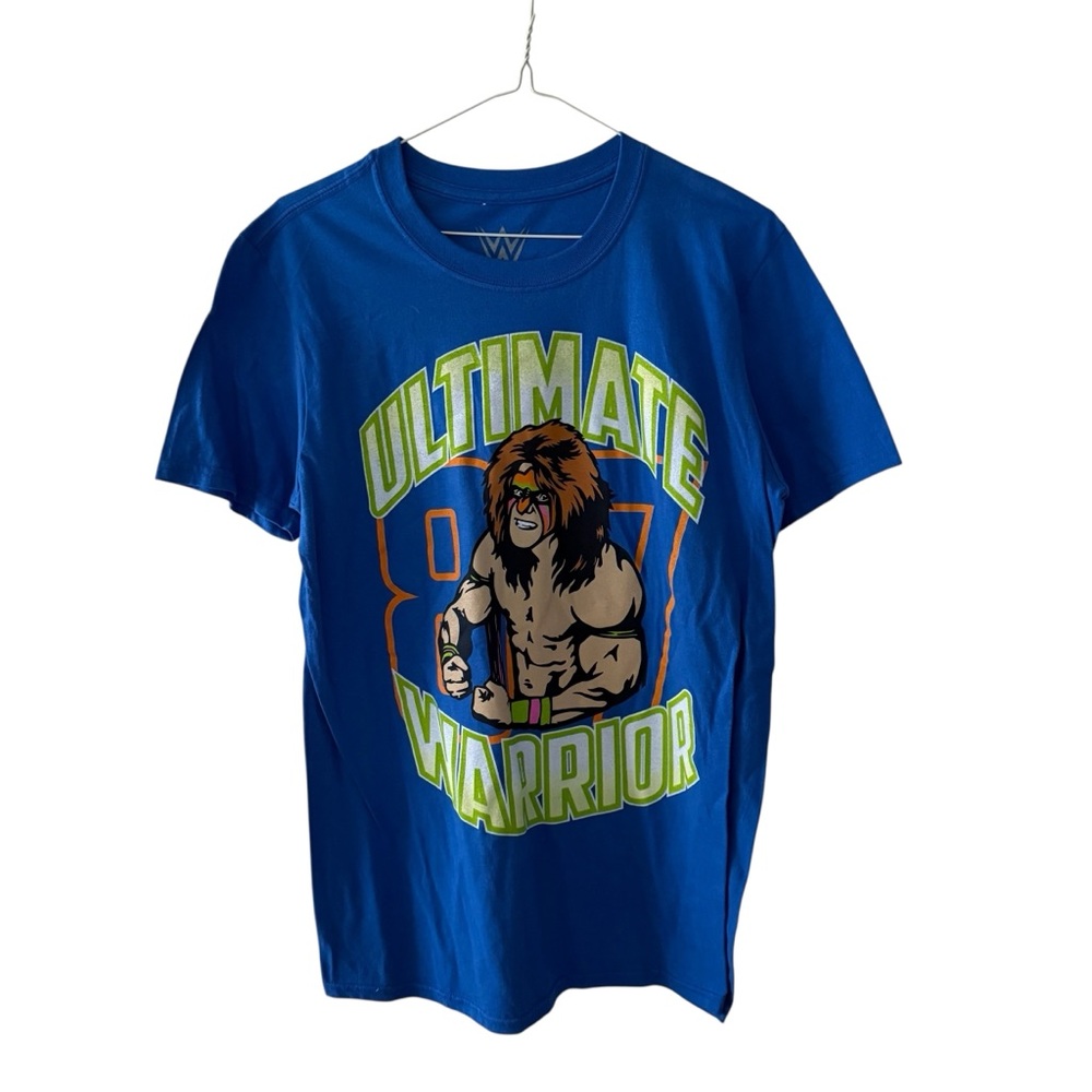 NEW WWE Ultimate Warrior Wrestling Graphic T Shirt Men’s Medium Blue Green